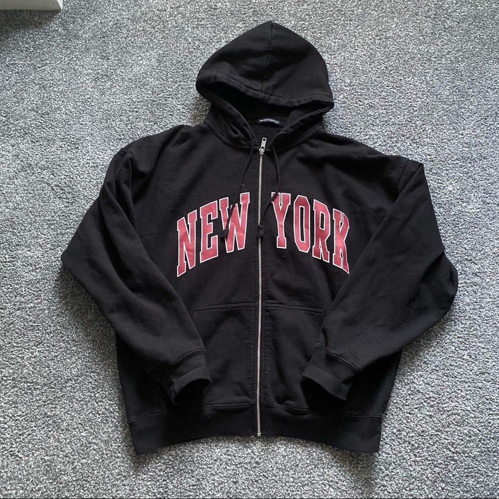 brandy melville new york zip up christy hoodie